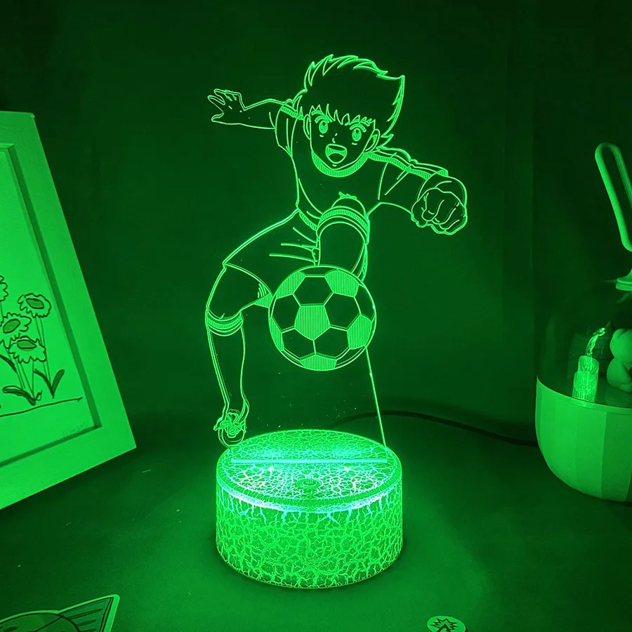 3D Светодиодная аниме-фигурка капитана Цубаса неоновый ночник Otaku рождественский