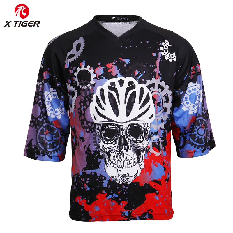 

X-Tiger Medium Sleeve Motocross Jerseys MTB Bicycle Cycling Clothing Summer Quick-Dry Downhill Jersey Racing Road Bike DH Shirt