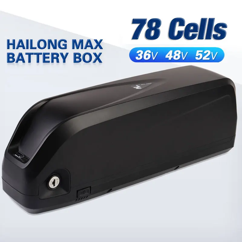 48V Electric bike battery box 52V E-bike Battery case 36V HaiLong MAX Battery Housing 10S8P 13S6P 14S6P Downtube USB Port