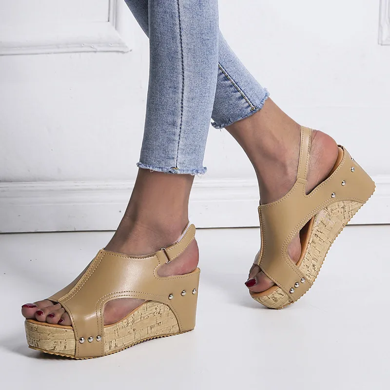 Босоножки женские на платформе и высокой танкетке Размеры 35-43 | Обувь