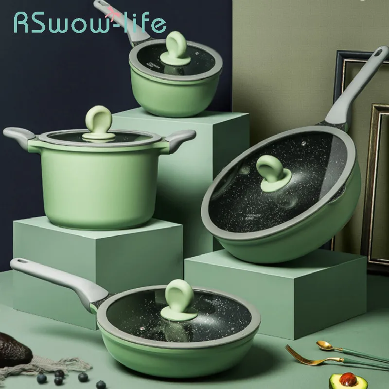 Каменная антипригарная сковорода Maifan стандартная газовая плита универсальная