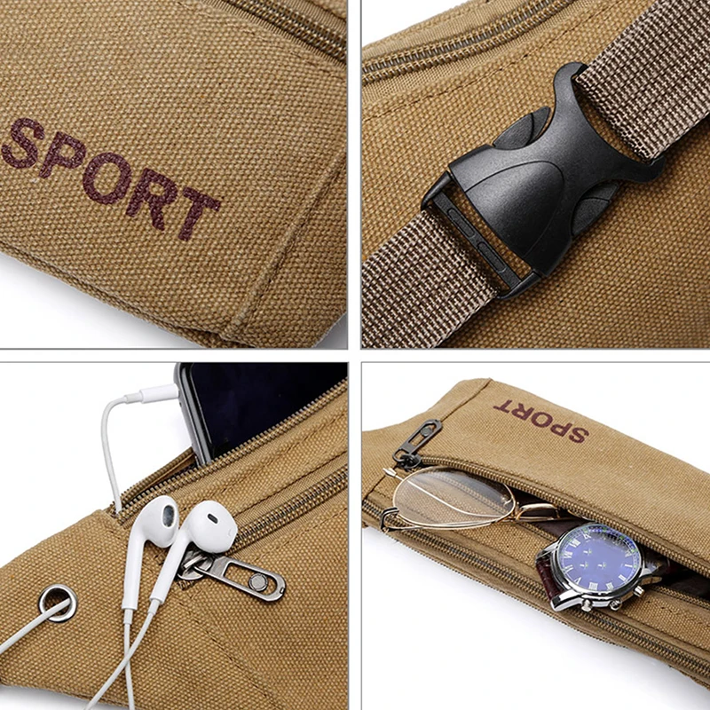 Забавная поясная сумка для мужчин повседневный прочный холщовый кошелек на пояс