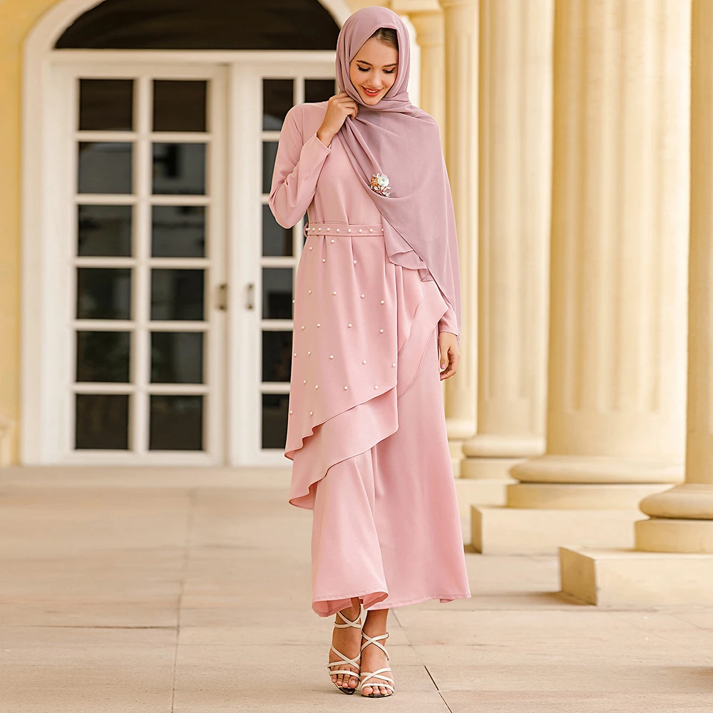 Siskakia многослойное длинное платье с оборками и бусинами однотонные элегантные