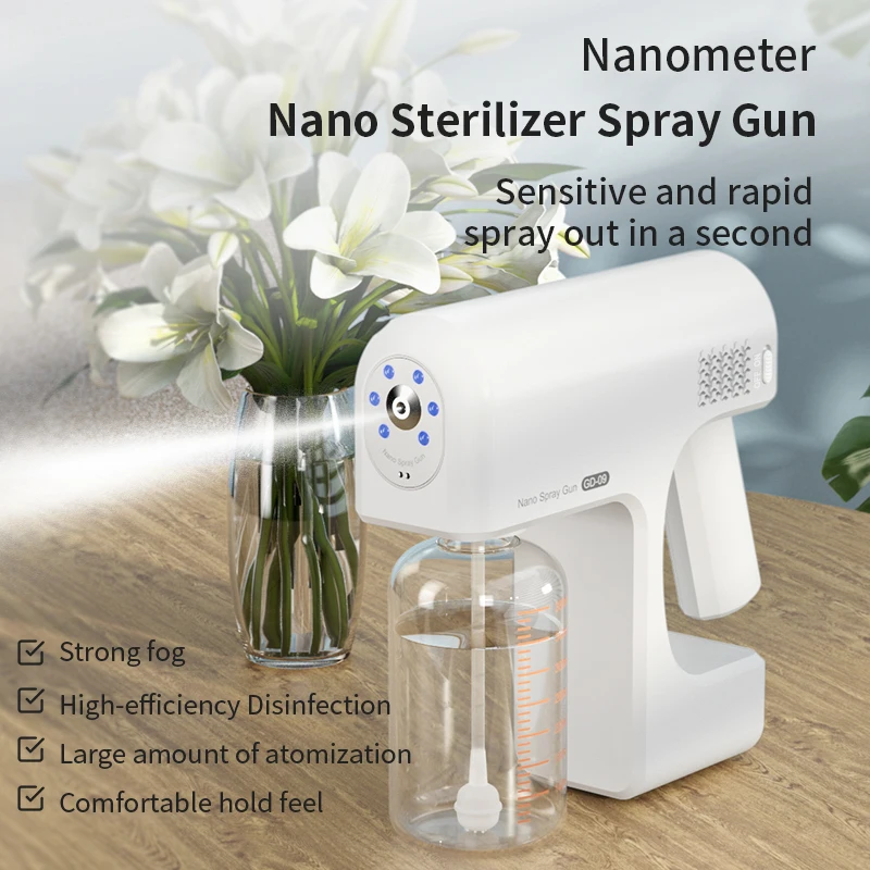 

Wireless Disinfection Sprayer Human Body Induction Nano Atomizer Timing Spray Portable USB Rechargeable Blue Light Disinfector