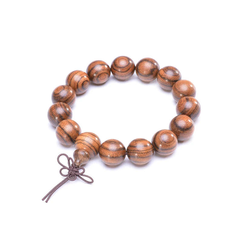 Natural Tabby Wood Bead Yoga Bracelet Tibetan Buddhist Rosary Buddha Meditation Prayer for Men Women Jewelry | Украшения и