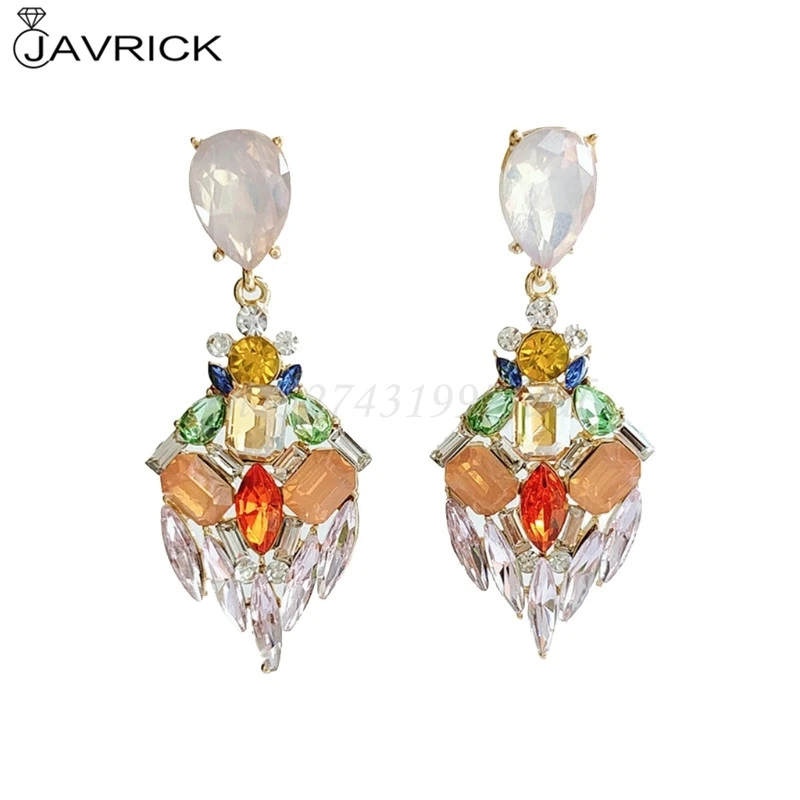 Роскошные нерегулярные стразы серьги с кристаллами длинные висячие для женщин
