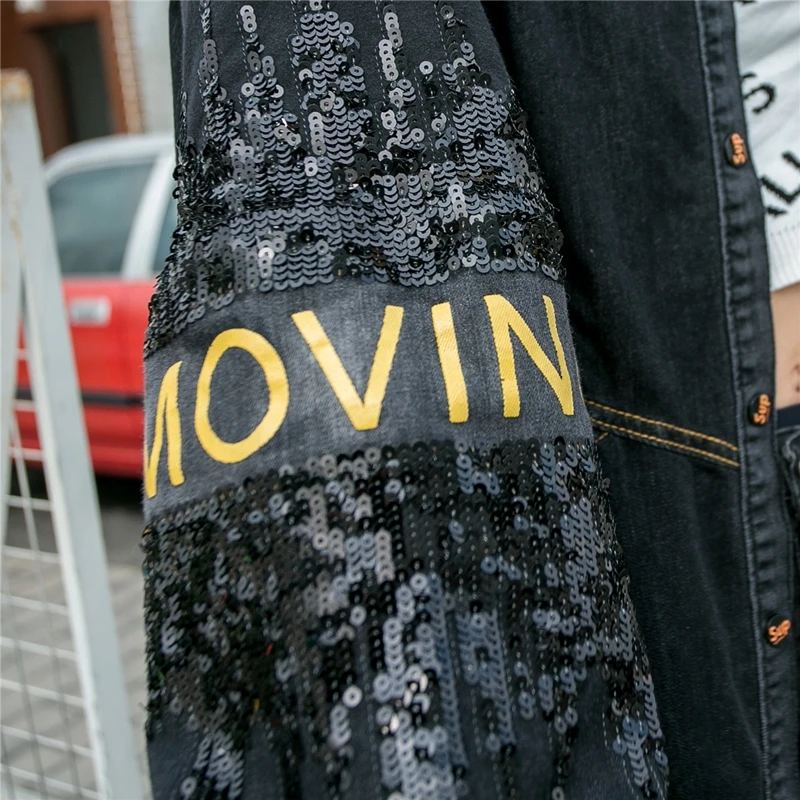 

2020 New Spring Autumn Ladies Trench Coat High Quatily Women Denim Coat Loose Female Outerwear Print Casual Fashion QT118