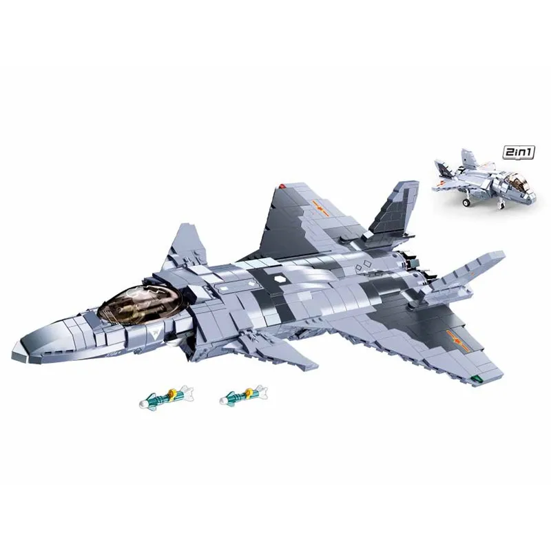 

926Pcs Sluban Military J-20 Mighty Dragon Stealthy Fighter Model Blocks DIY Constructor Building Blocks Educational Toys