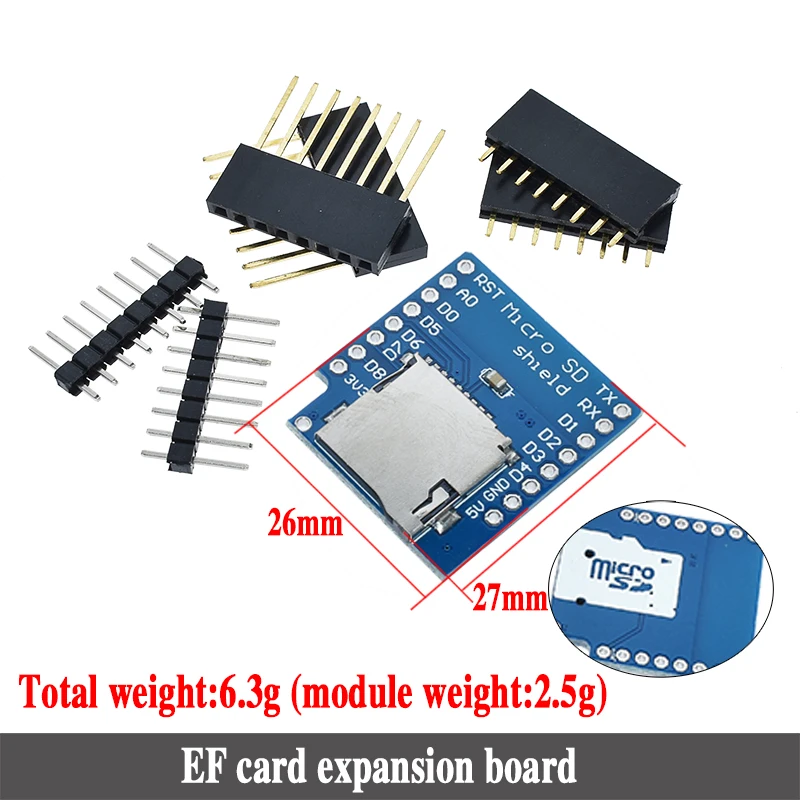 D1 Mini ESP8266 ESP-12 ESP-12F CH340G CH340 V2 USB WeMos wifi макетная плата D1 Mini NodeMCU Lua IOT плата 3,3 В с контактами - Цвет: D1 TF module