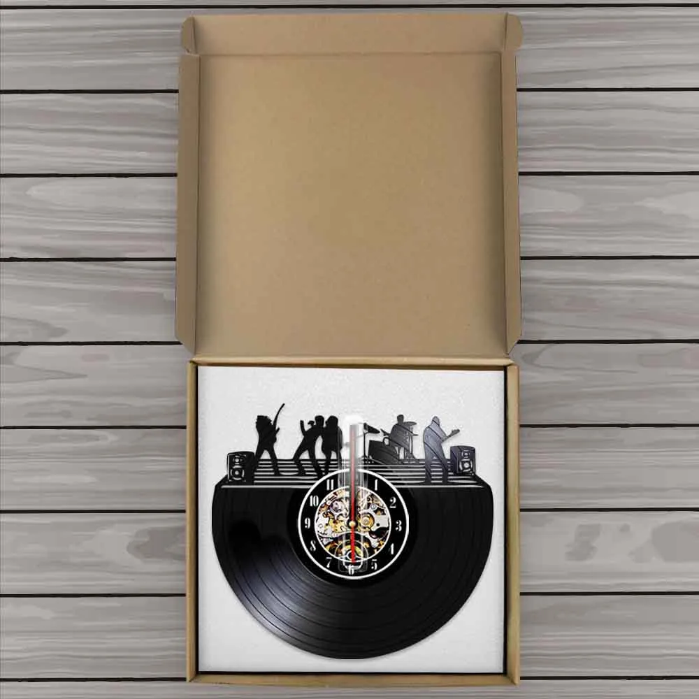 Рок-группа на сцене черно-белые настенные художественные винтажные виниловые