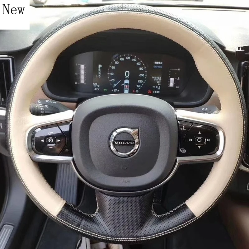 

Ручной работы из кожи и замши чехол рулевого колеса автомобиля набор для Volvo S90 Xc40 XC60 XC90 S60 V90 автомобильные аксессуары