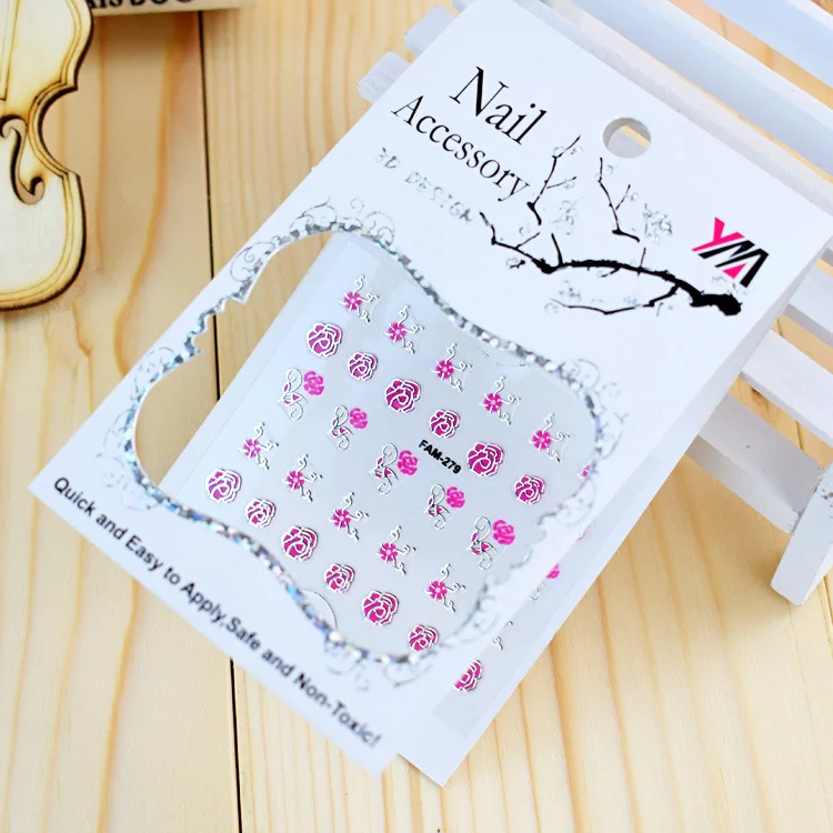 

30 colorful 3D manicure stickers DIY Nail Decoration stickers nail stickers ultra thin waterproof manicure