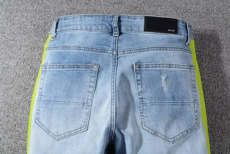 

2021 New Designer Amiri Denim Jeans Holes Trousers Pants Biker Jeans HOMME Ripped Jeans COOLGUY Jeans Men Pants 593
