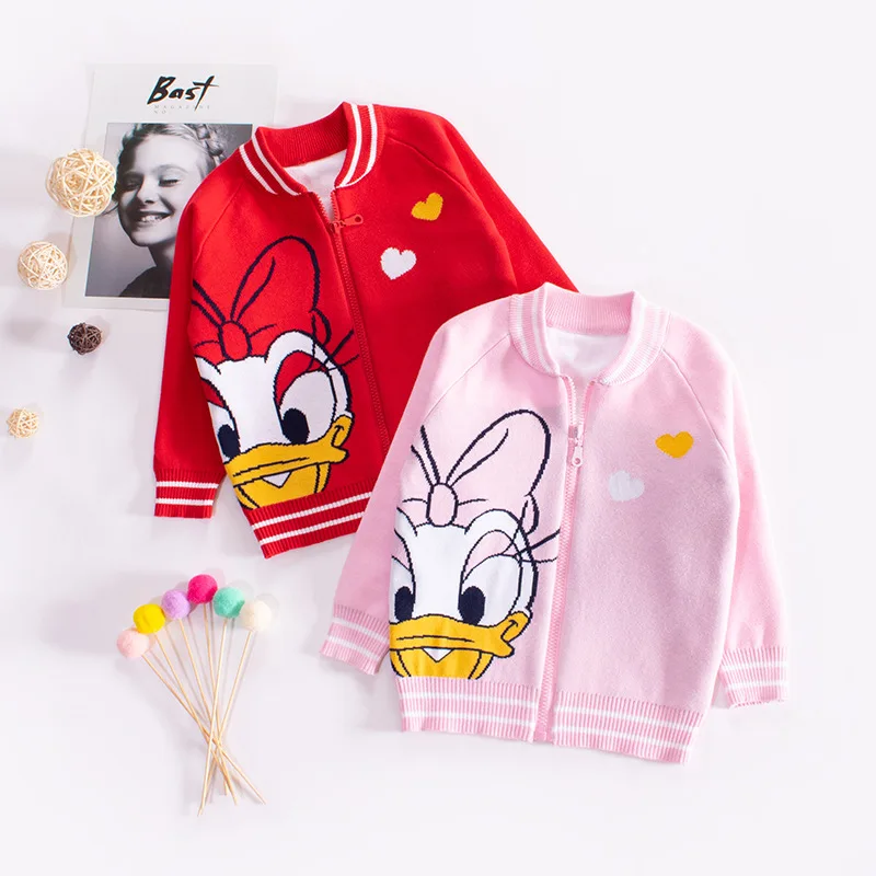 Зимний свитер для девочек кардиган на весну и осень новая милая бейсбольная