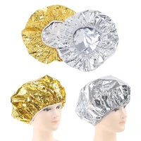 ladies shower cap thermal insulation aluminum foil hat stretch shower cap hair salon hair dyeing cap hair dyeing tools