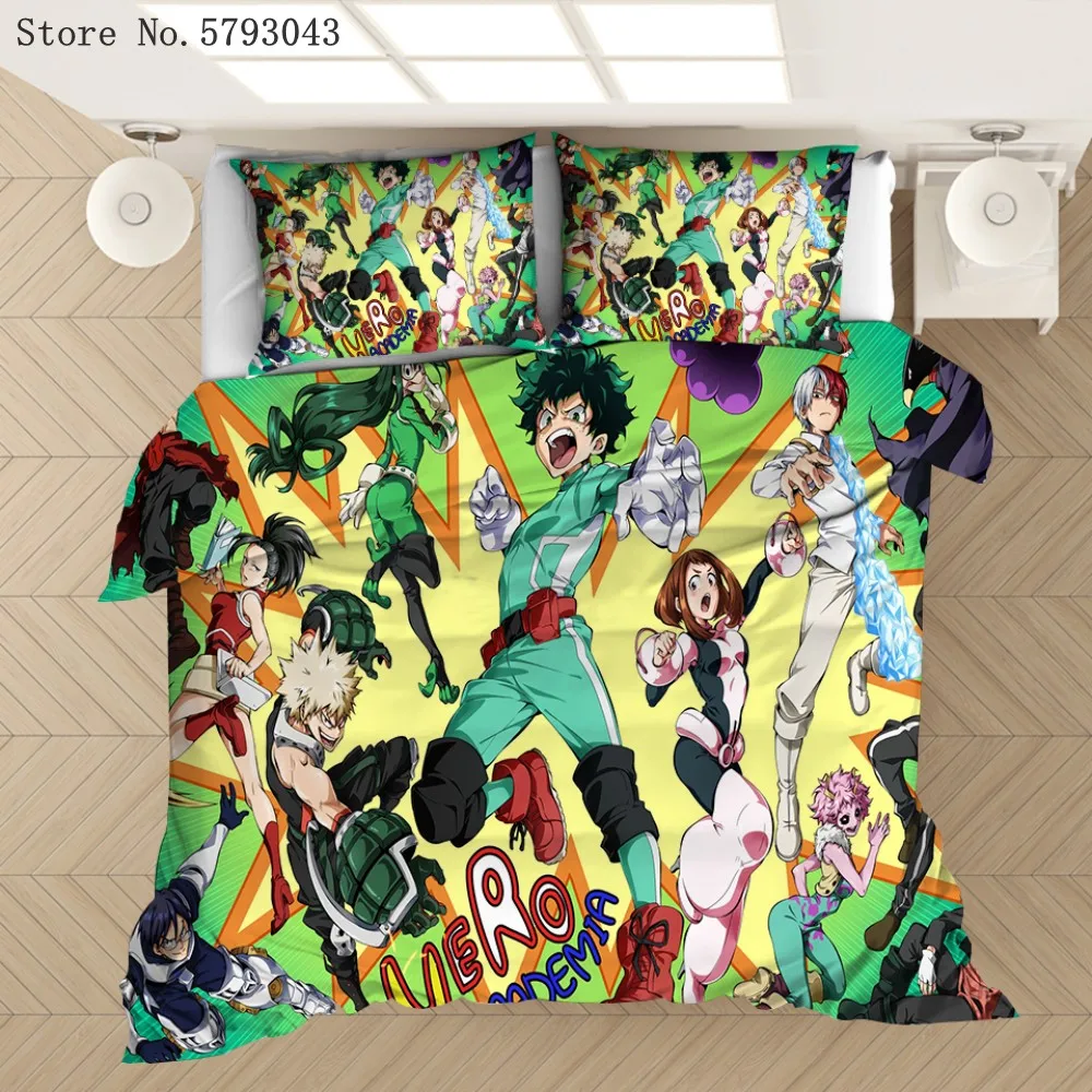 2/3 Pieces Japan Anime Bedding Set My Hero Academia Duvet Cover For Kids Adults Bed Quilt Cover Microfiber Fabric Bed Cover Set