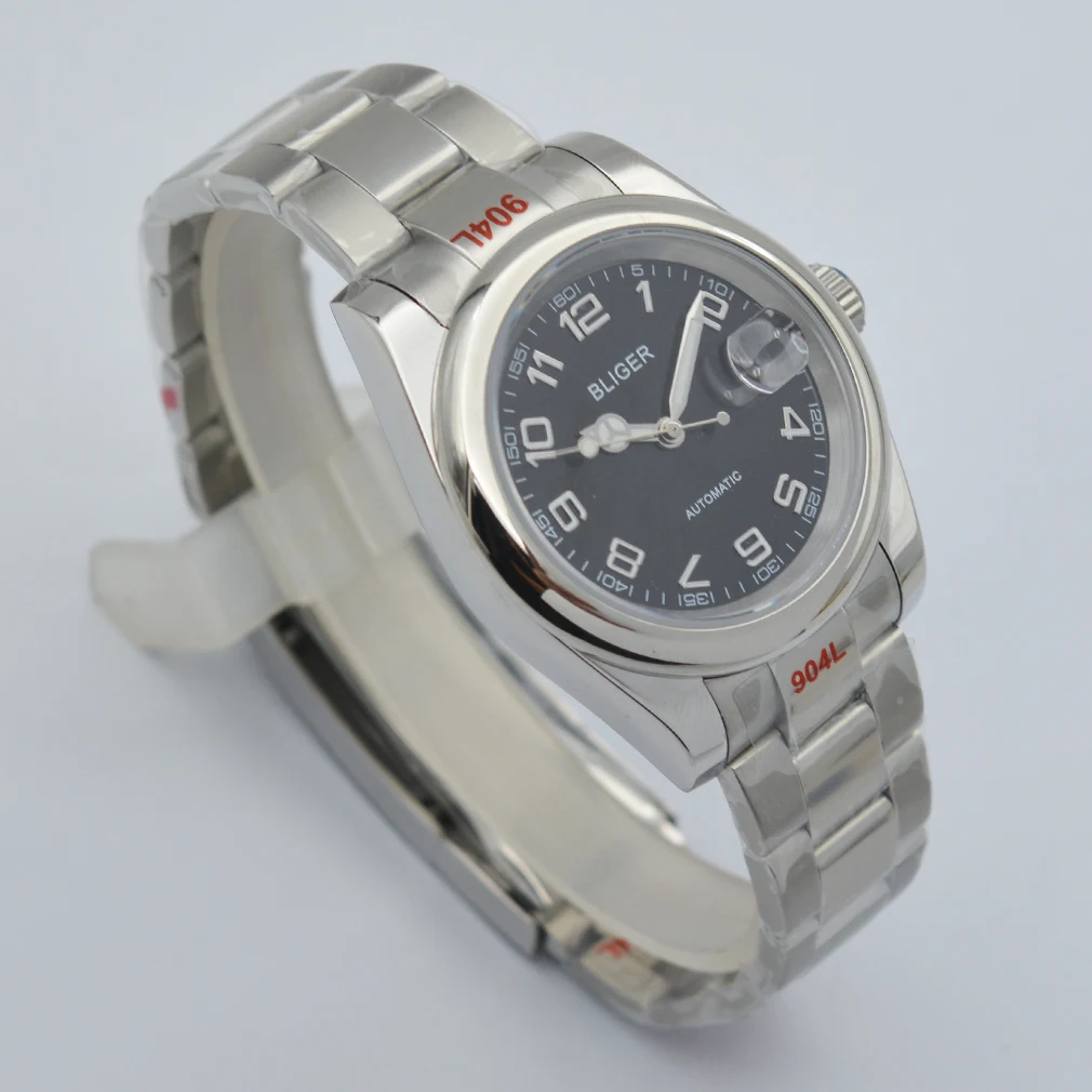 

Часы мужские автоматические черные с сапфировым стеклом, 39 мм