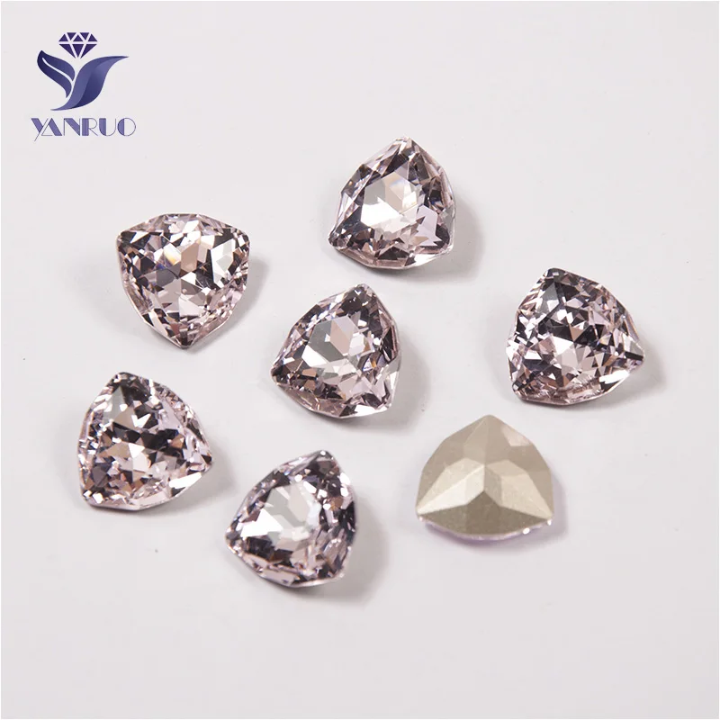 Light Rose Yanruo 4706 Trilliant Стеклянные Камни DIY Strass острый задний кристалл для нашивки Стразы все для шитья аксессуары - Цвет: Light Rose