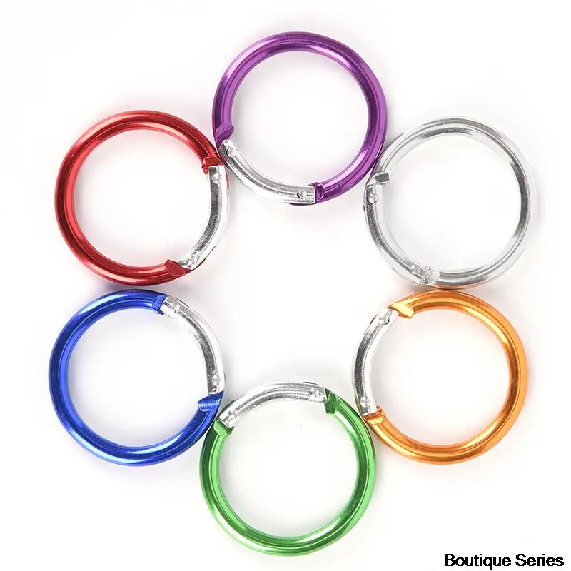 

6Pcs Aluminium Clip Hanging Buckle Round Ring Carabiner Keyring O-Ring Buckle Clip Mountaineering Buckle Hook Ring