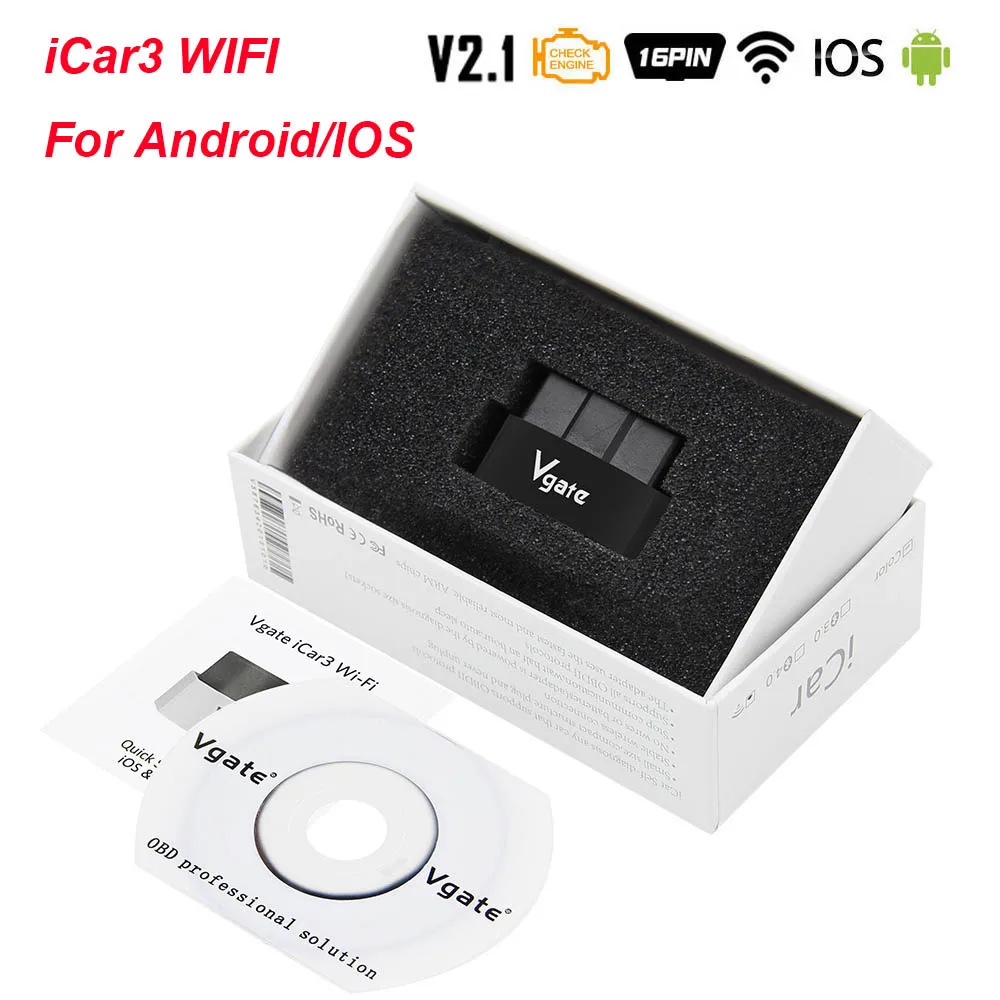 Автомобильный диагностический сканер Vgate Icar 3 ELM327 OBD2 Bluetooth Wi Fi V2.1 для