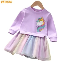 vfochi 2021 new girls clothing sets unicorn spring autumn sweatshirt skirts set fashion kids clothes 2pcs girls clothes set