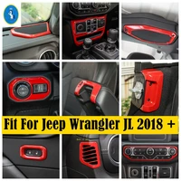 red interior refit kit dashboard air ac belt roof speaker lights control panel cover trim fit for jeep wrangler jl 2018 2022