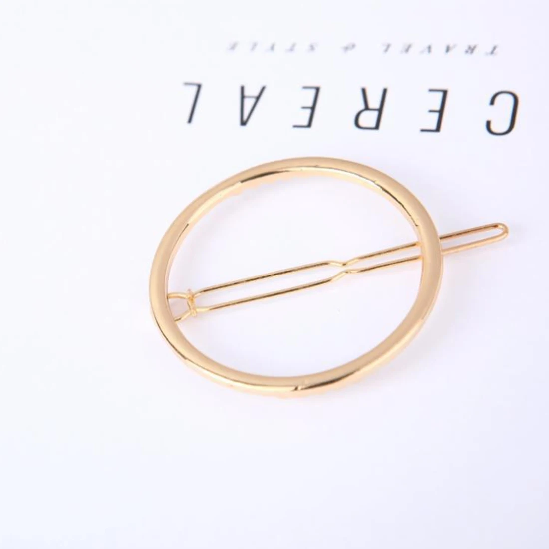 

Moon Circle Hair Clip Shape Fashion Woman Accessories Metal Triangle Hair Clip Geometric Circle Pin Headwear Barrettes Hair Band