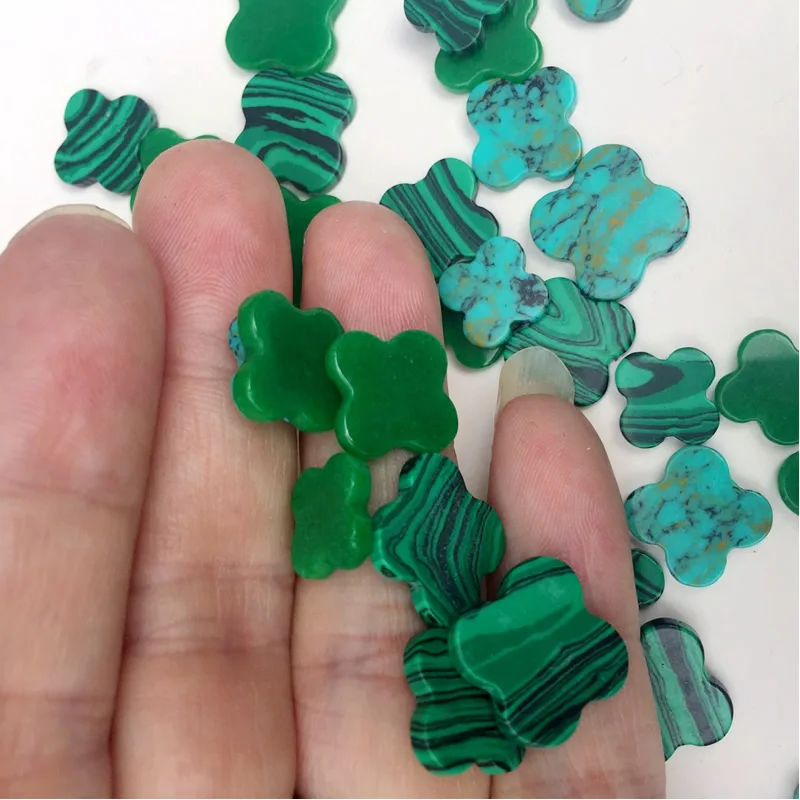 

Бусины Из Натурального Малахита, клевера, 10/12/14 мм, 5 шт./лот