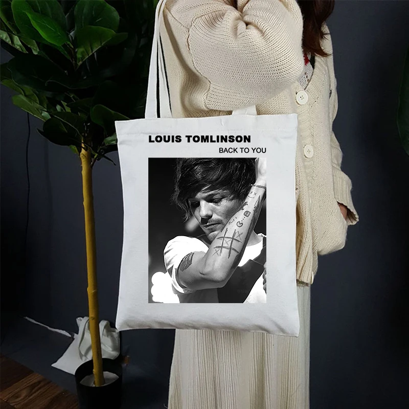 

Сумка для покупок Louis Tomlinson Walls в одно направление, сумка для покупок, сумка-тоут, сумка на плечо, холщовые сумки, Вместительная женская сумка