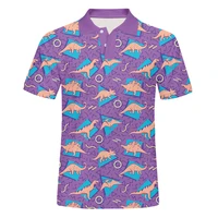 ifpd eu size summer mens 3d printed dinosaur polo t shirt unisex short sleeve gothic casual polo shirt cartoon plus size tops