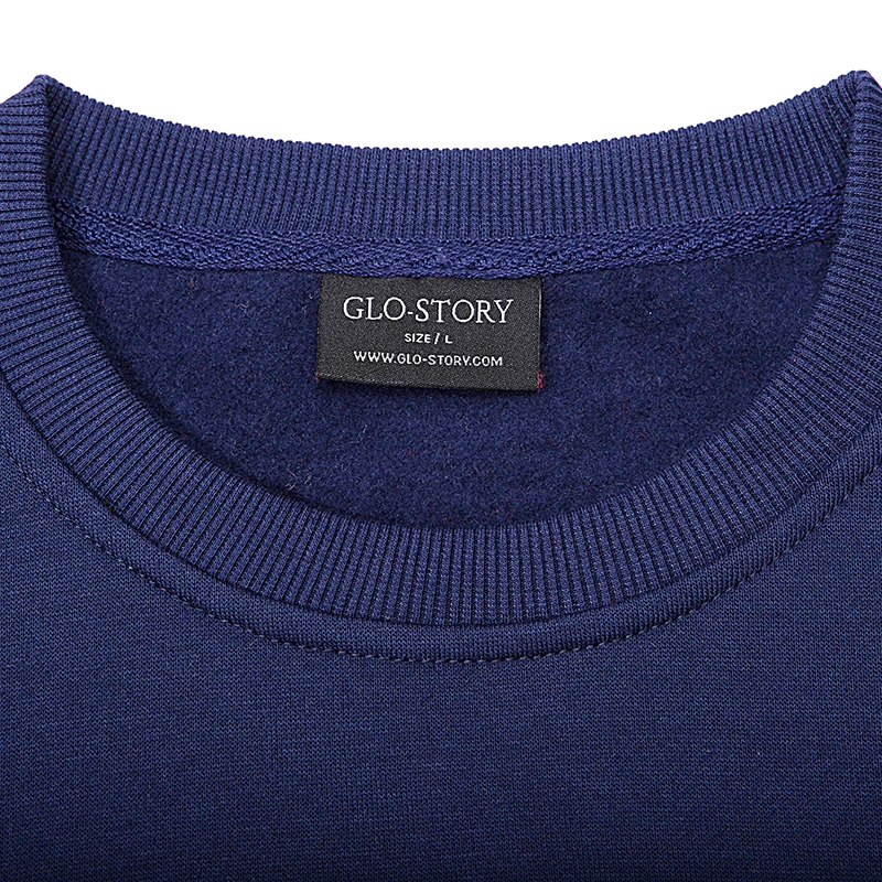 GLO-STORY 2020 Мужской пуловер с круглым вырезом в разноцветную полоску стиле пэчворк
