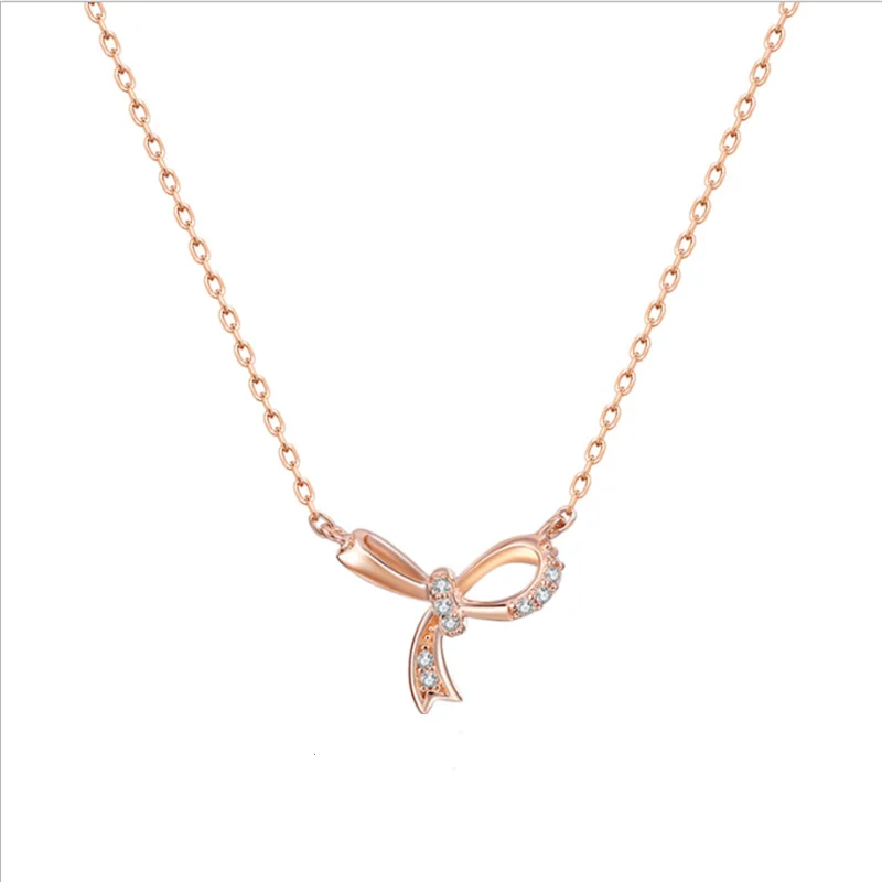 

Simple Niche Design Necklace Bow Korean Style Light Luxury Fashion Women Holiday Gift Party Jewelry Wholesale