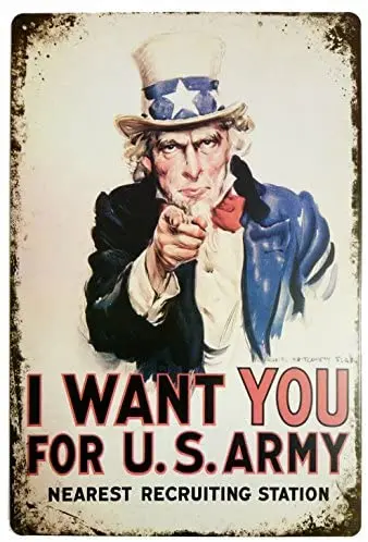 

I Want You for U.S. Retro Vintage Decor Metal Tin Sign 12 X8 Inches Home Decoration Wall Stickers Custom Sign Shop Bar Vintage