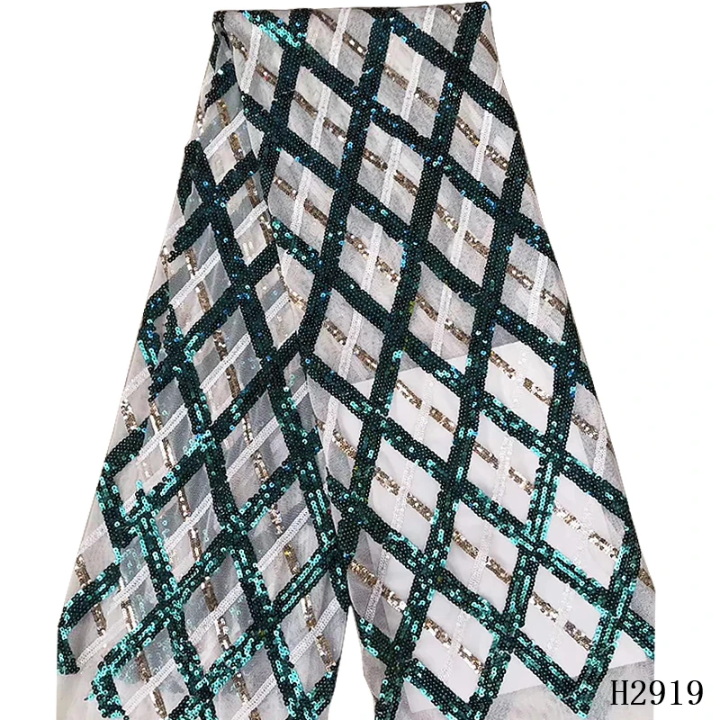 Высококачественная блестящая сетчатая кружевная ткань с блестками золотистого