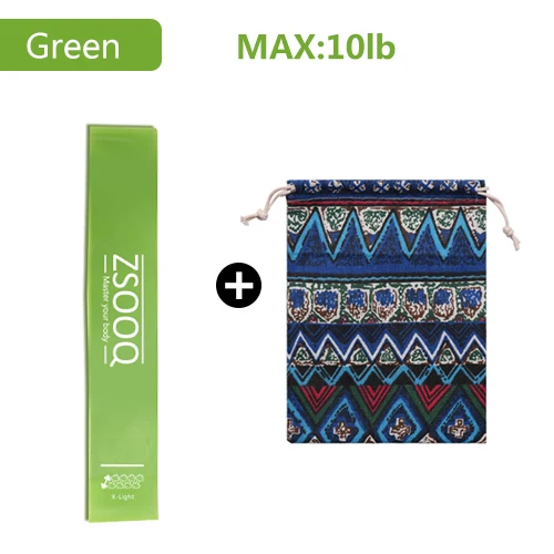 green with bag Эспандеры для фитнеса эластичная лента для тренировки латексные петли для йоги спортивная резинка для силовых тренировок оборудование для спортзала - Цвет: green with bag