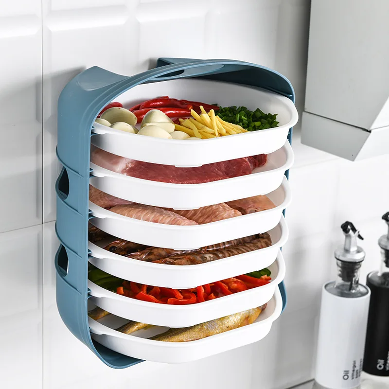 Многоуровневая кухонная боковая тарелка многофункциональная для овощей и мяса