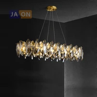 art deco oval round led crystal designer lustre chandelier hanging lamp lighting chandelier lighting for dinning room