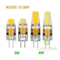 10pcs mini g4 led lamp 3w 6w acdc 12v dimmable g4 cob capsule led bulb 360 beam angle replace halogen lamp chandelier lights