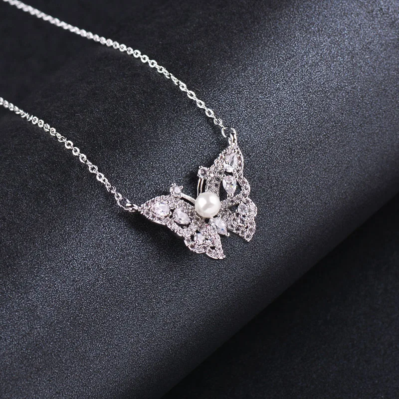 SINLEERY ожерелье с кулоном в виде бабочки желтого золота чокер на цепочке