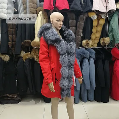 picture color J Модная женская парка из натурального меха лисы, пальто из натурального меха кролика рекс с капюшоном, пальто из натурального меха для длинной зимы - Цвет: picture color J