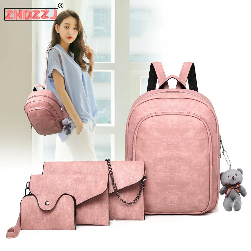 4 шт./компл. искусственная кожа колледж Ветер сумка на плечо женская простая мать