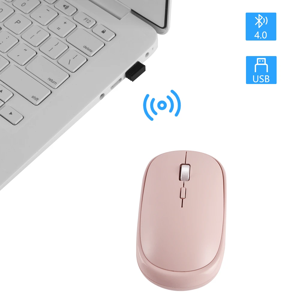 Bluetooth 4 0 2 4G беспроводная двухрежимная мышь мини оптическая компьютерная 1600 DPI 3D