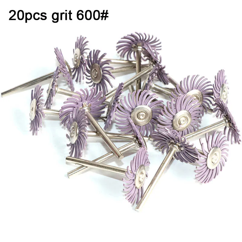 20pc/30pcs 1Inch Radial Bristle Disc Kit Abrasive Brush 1/8&quot 3mm Shank Detail Polishing Wheel for Rotary Tool Accessories |