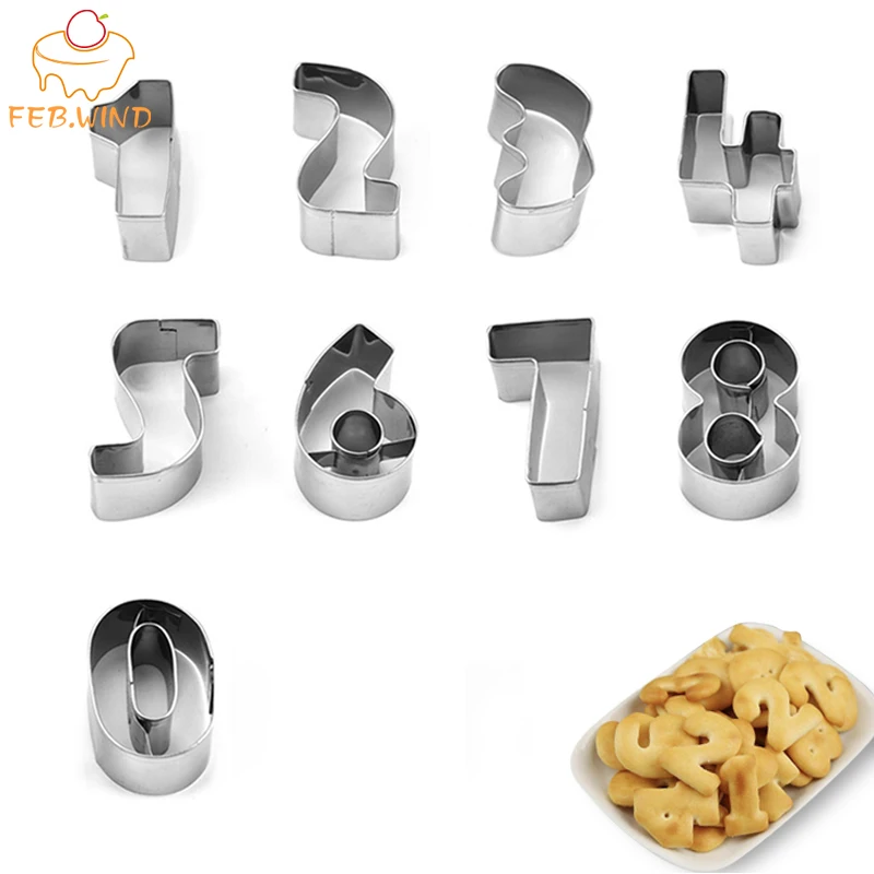 9 шт номер набор резаков для печенья резки формовочная машина Нержавеющая сталь