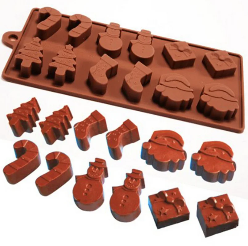 Рождественская форма силиконовая для помадки кухонная выпечки шоколада