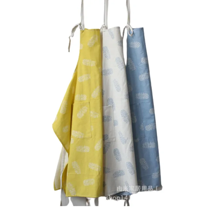 

Cactus print Nordic wind oil-proof apron with fresh and simple hooded apron can be customized