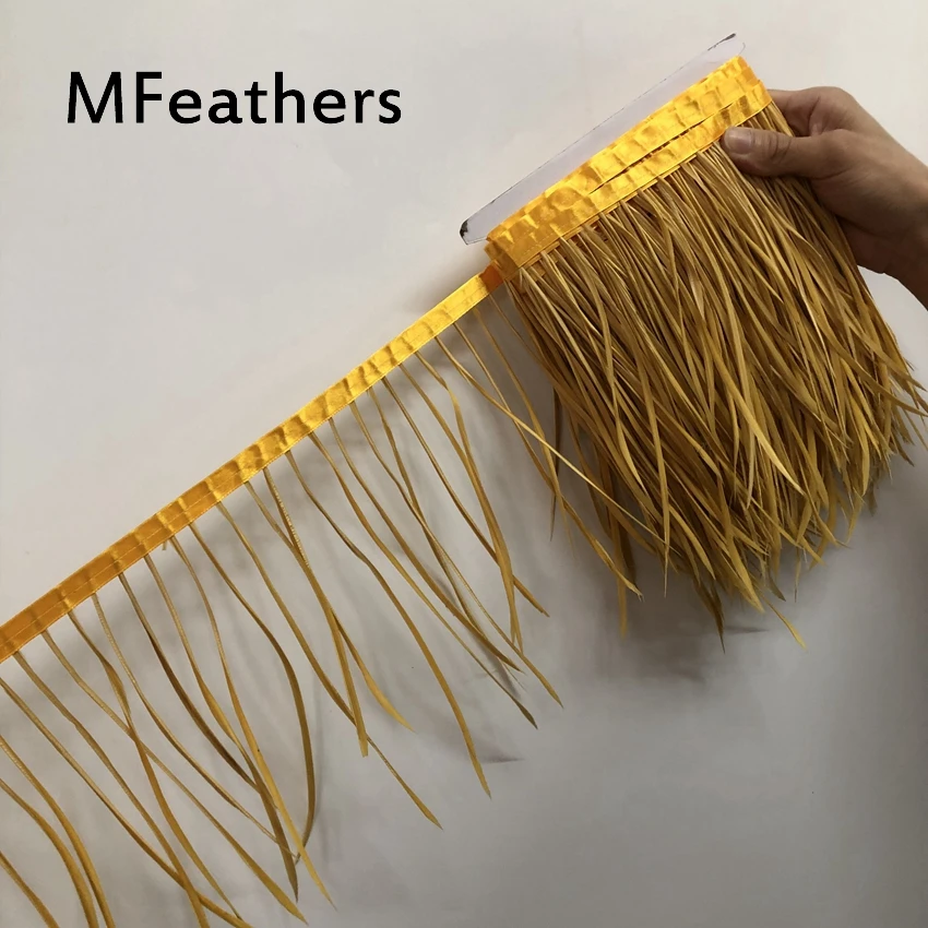 Лента из гусиных перьев mfeather лента золотого и желтого цвета для карнавала 5 м/лот