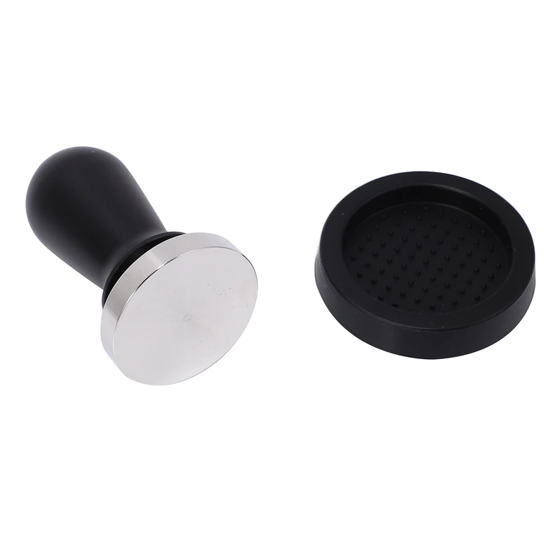 

Coffee Tamper,Espresso Coffee Press Stainless Steel Silver 58mm Tamper Coffee Shop Supplies with Tamper Mat,Milk Jug