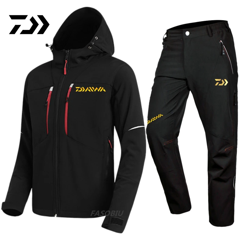 

Daiwa Winter Sports Outdoor Soft Shell Fishing Jacket Men Cycling Hiking Windproof Waterproof Warm Mountaineering Fishing Suit