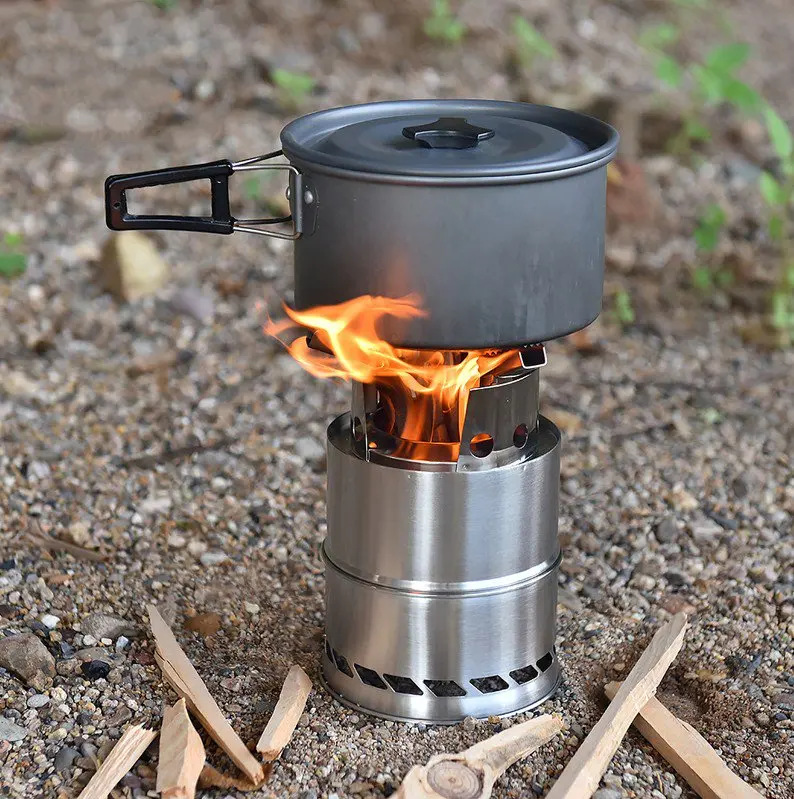 Новая ветрозащитная плита для кемпинга портативная дровяная из нержавеющей